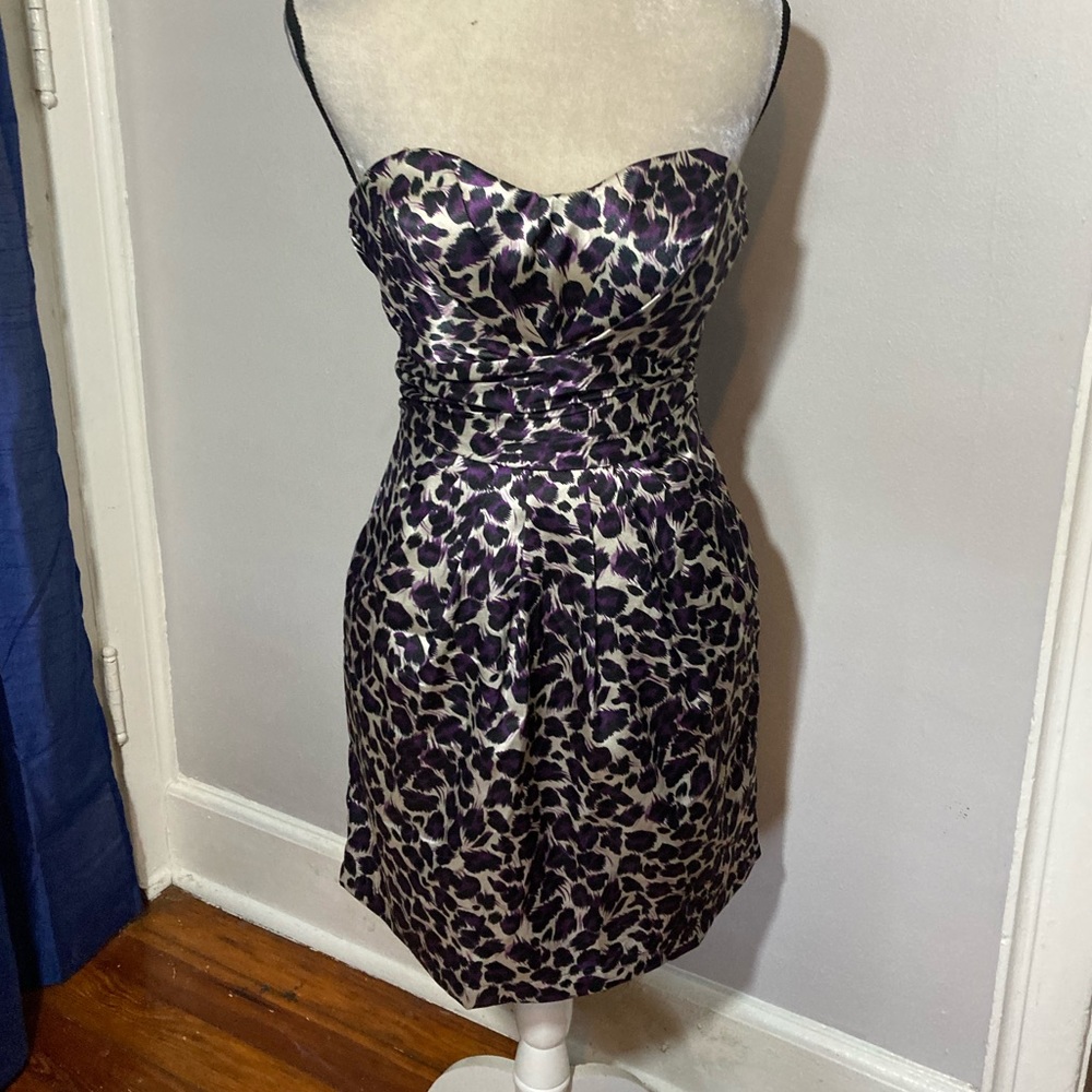 8-2 Charlotte Russe animal print dress strapless 6 NWT